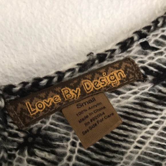 Nordstrom BP black white open sweater cardigan aztec sweater oversize kimono S - Picture 6 of 16